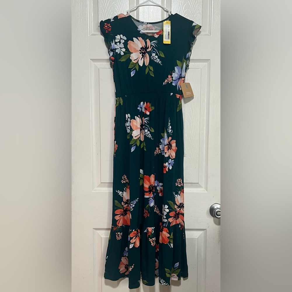 Girls ruffle detail maxi dress